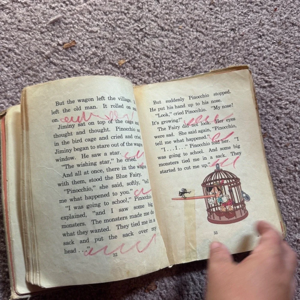 Vintage 1940s Walt Disney Pinocchio Dorothy Baruch Childrens Book